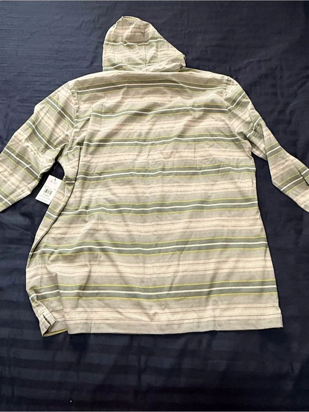 Billabong Olive Green & Yellow Striped Hooded Pullover NWT